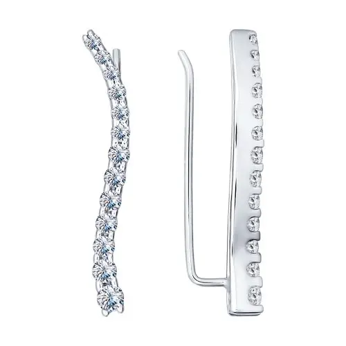 Серьги зажимы из серебра