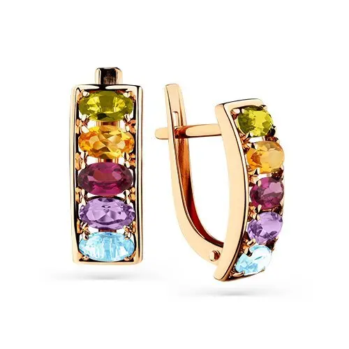 Серьги с английским замком из красного золота