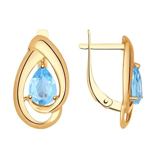 Серьги с английским замком из красного золота