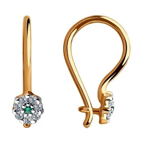 Серьги детские из красного золота