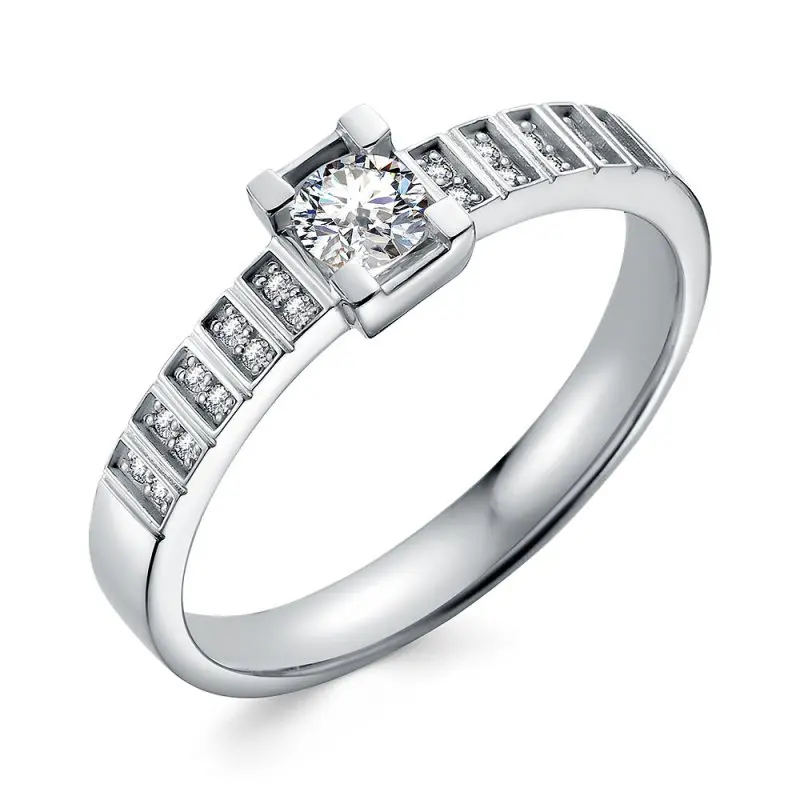 Кольцо декоративное из белого золота