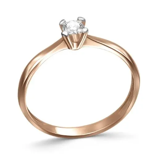 Кольцо помолвочное из комбинированного золота