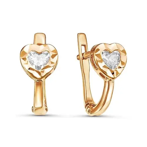 Серьги детские из красного золота