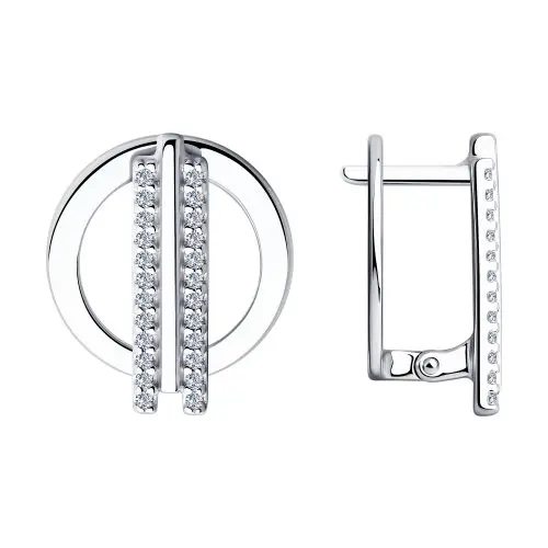 Серьги с английским замком из серебра