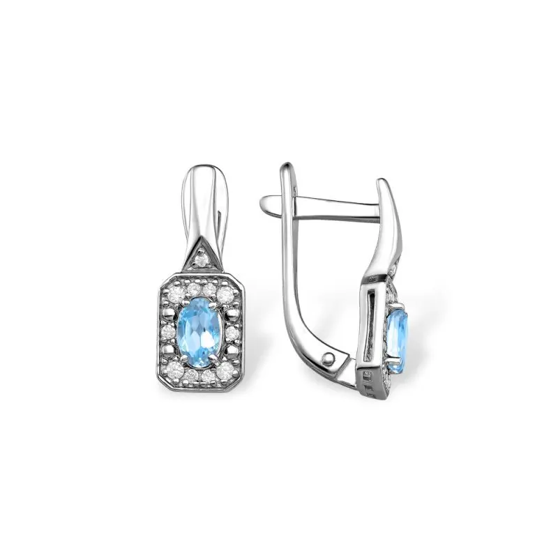 Серьги с английским замком из серебра