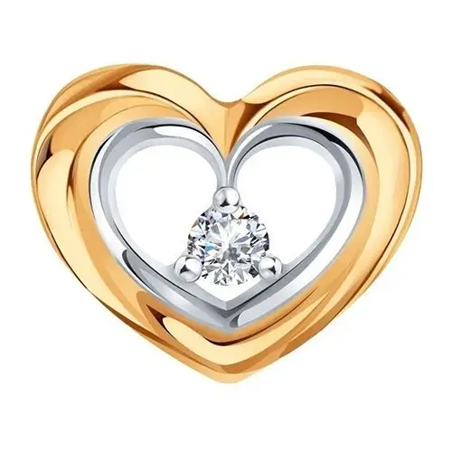 Подвеска бегунок из комбинированного золота