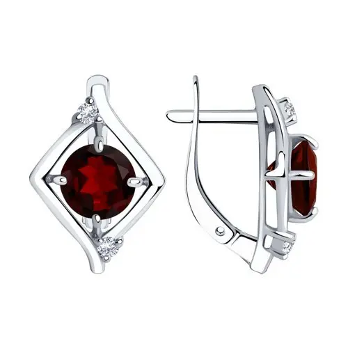 Серьги с английским замком из серебра