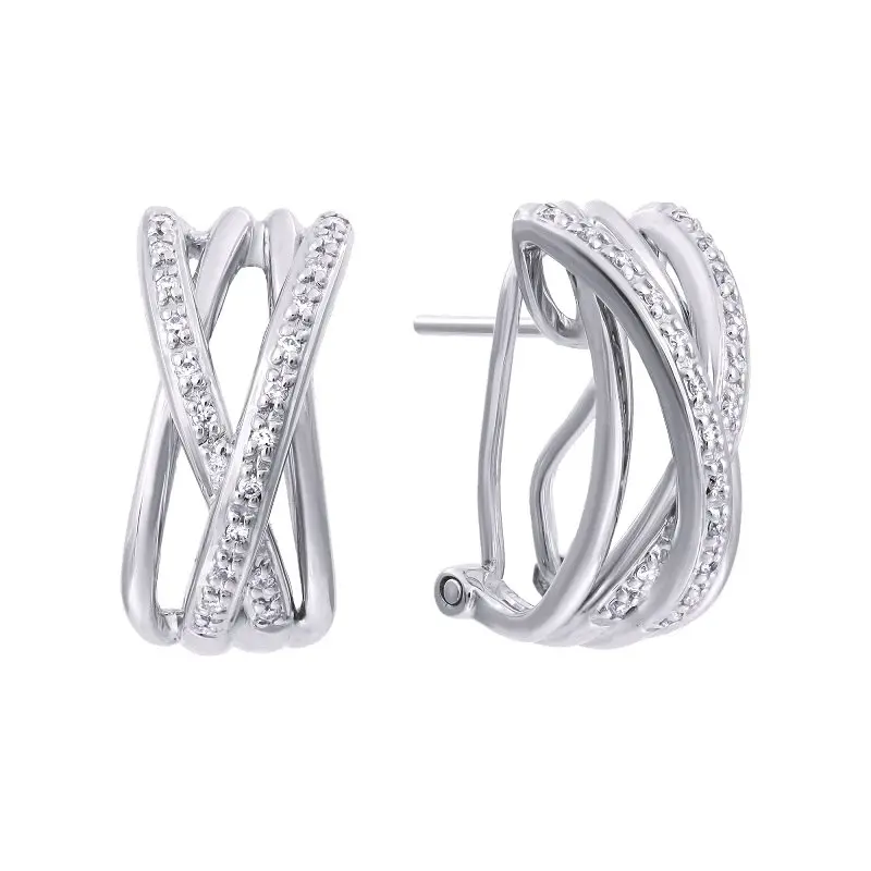 Серьги с английским замком из белого золота