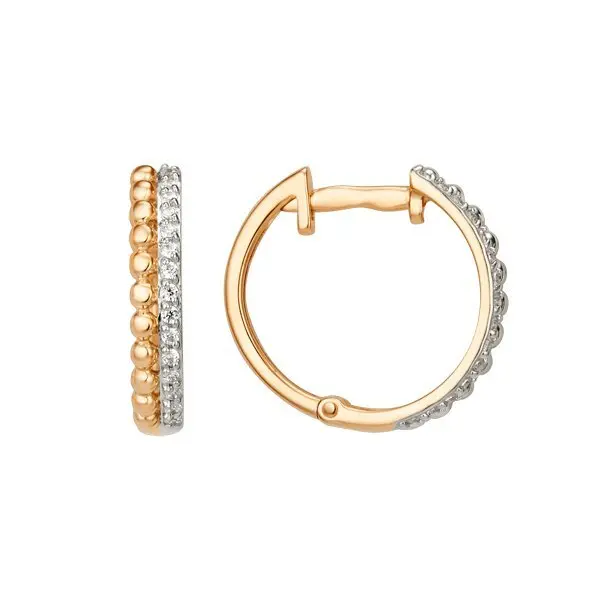 Серьги с английским замком из красного золота