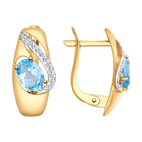 Серьги с английским замком из красного золота