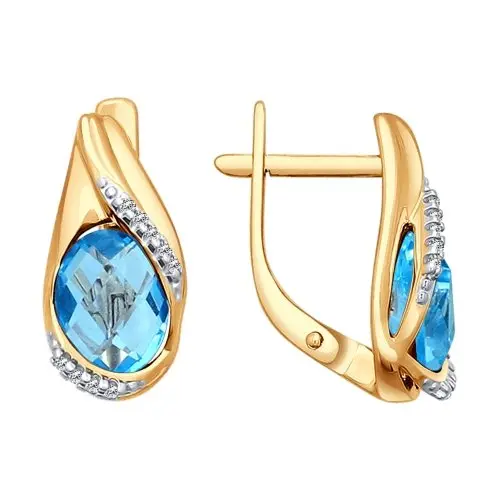 Серьги с английским замком из красного золота