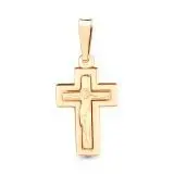 Подвеска крест из красного золота