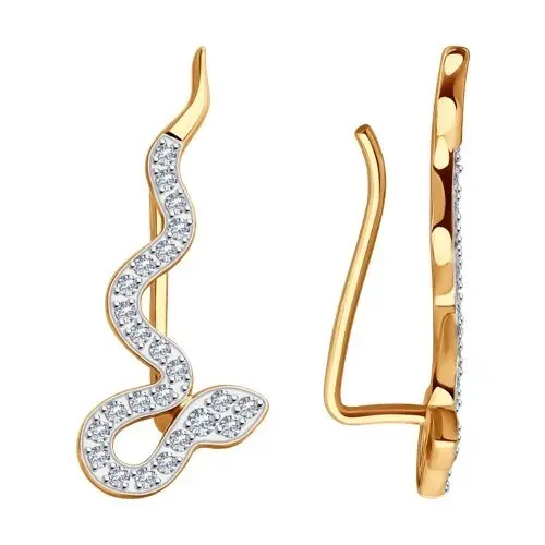 Серьги зажимы из красного золота