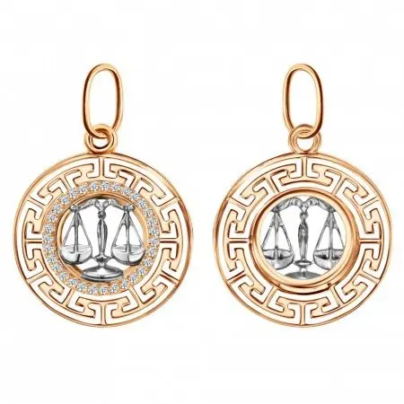 Подвеска знак зодиака из красного золота