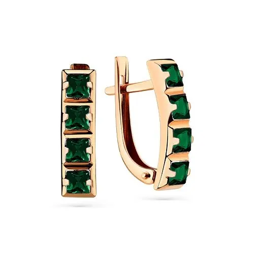 Серьги с английским замком из красного золота