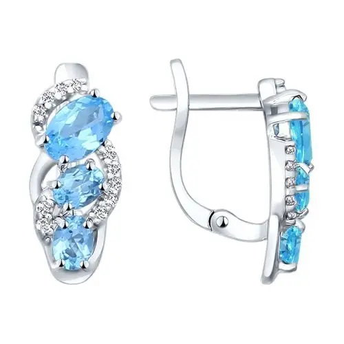 Серьги с английским замком из серебра