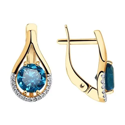 Серьги с английским замком из красного золота