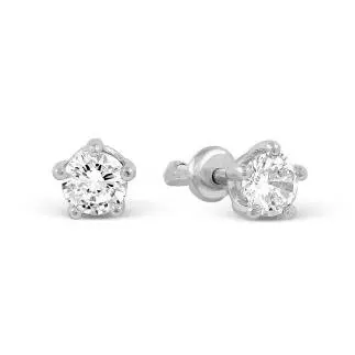 Серьги пуссеты из серебра