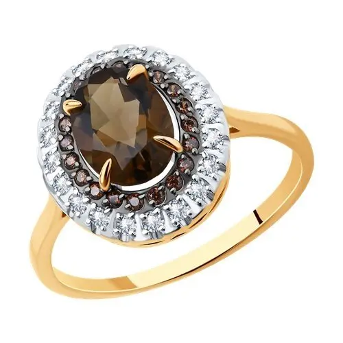 Кольцо декоративное из красного золота