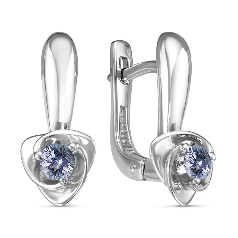 Серьги с английским замком из серебра