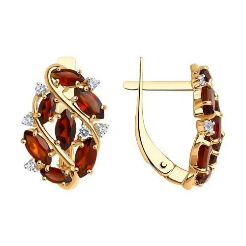 Серьги с английским замком из красного золота