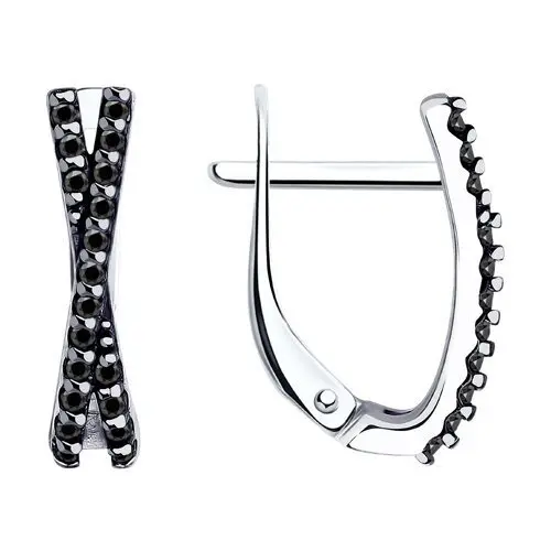 Серьги с английским замком из серебра