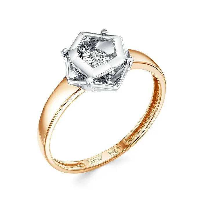 Кольцо декоративное из комбинированного золота