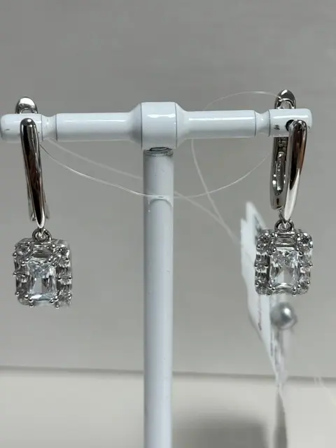 Серьги подвесные из серебра