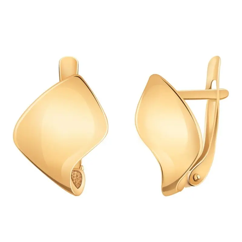 Серьги с английским замком из красного золота