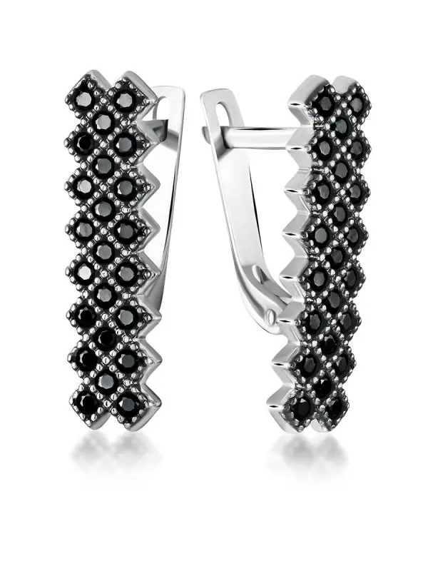 Серьги с английским замком из серебра