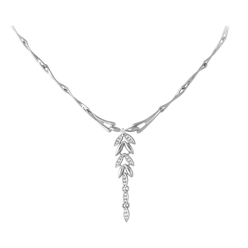 Цепь колье из белого золота