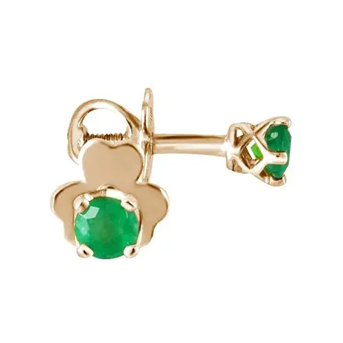 Серьги пуссеты из красного золота