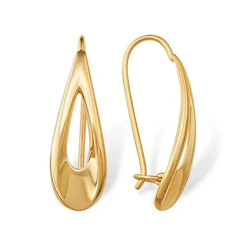Серьги петельки из красного золота