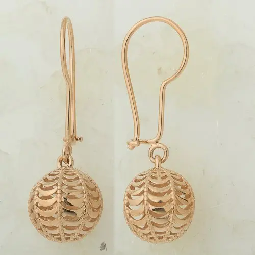 Серьги петельки из красного золота