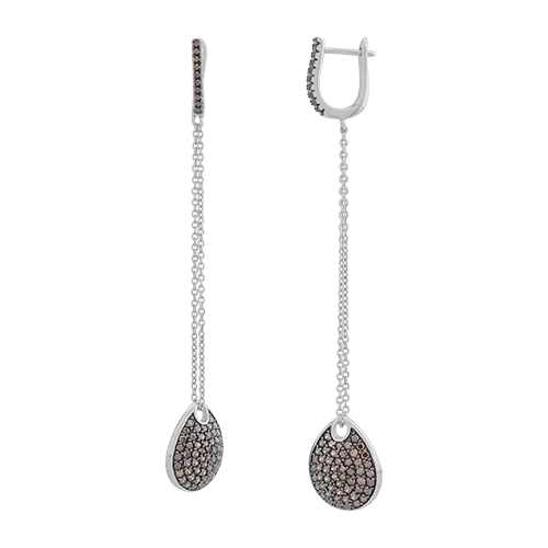 Серьги подвесные из серебра
