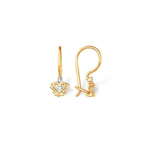 Серьги детские из красного золота