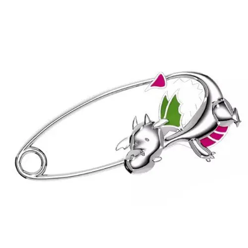 Детская брошь-булавка "Дракоша с хвостиком" СЧАСТЬЕ-Б-033