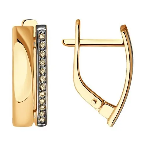 Серьги с английским замком из красного золота