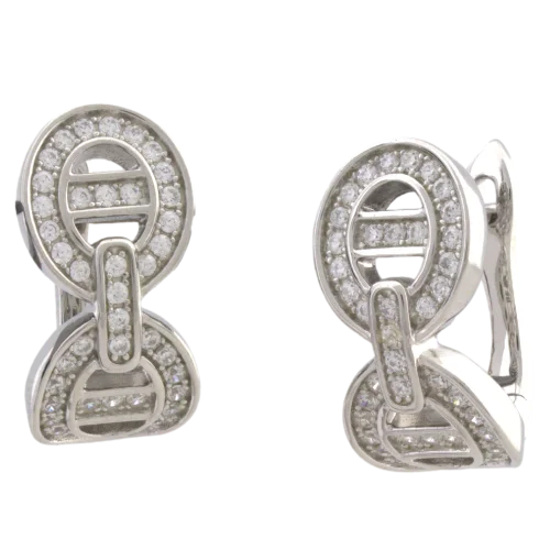 Серьги с английским замком из серебра