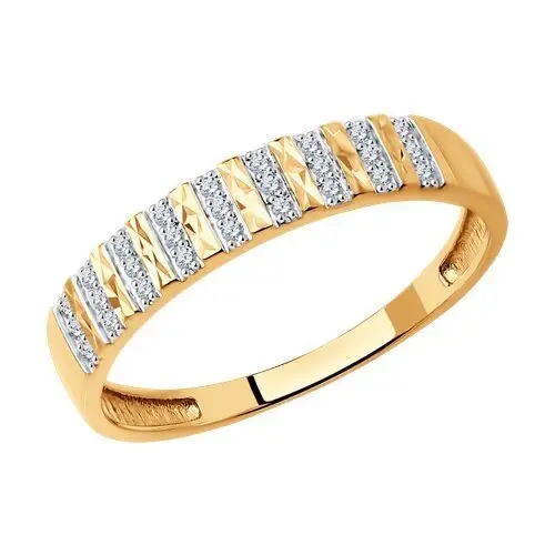 Кольцо декоративное из комбинированного золота