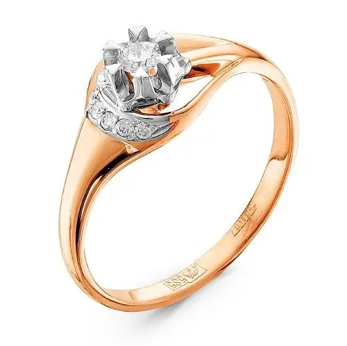 Кольцо декоративное из комбинированного золота