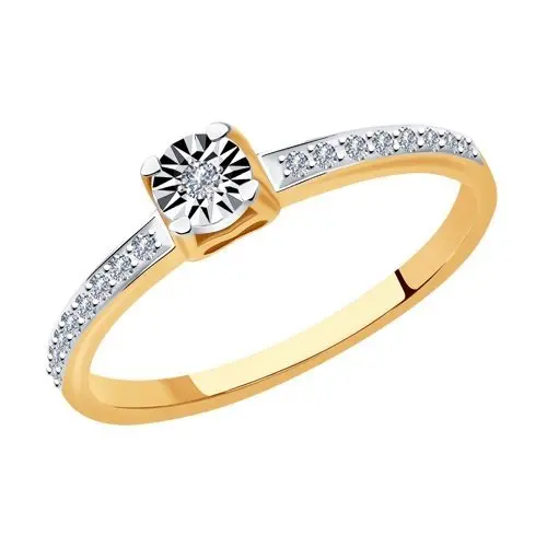 Кольцо декоративное из комбинированного золота