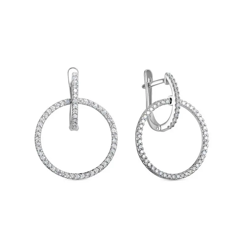 Серьги с английским замком из белого золота