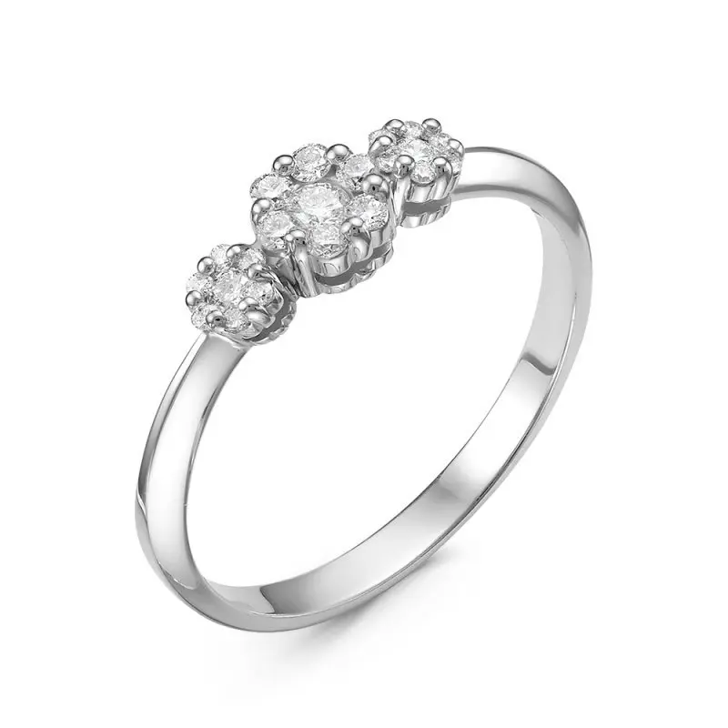 Кольцо декоративное из белого золота