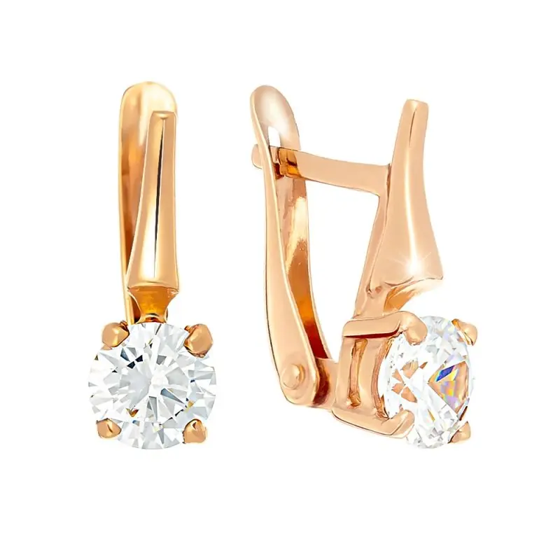 Серьги с английским замком из позолоты