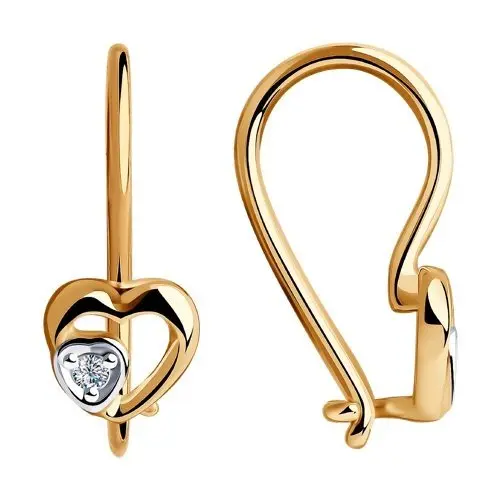 Серьги детские из красного золота