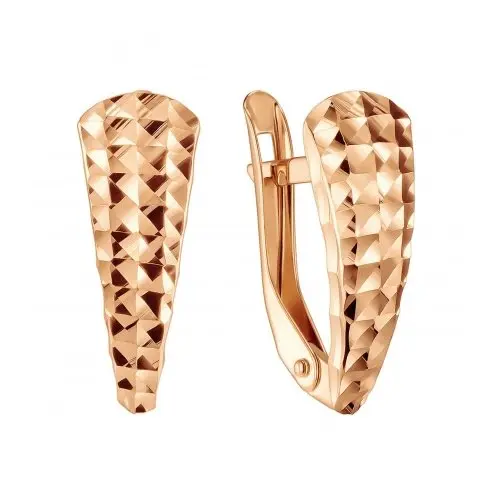 Серьги с английским замком из красного золота