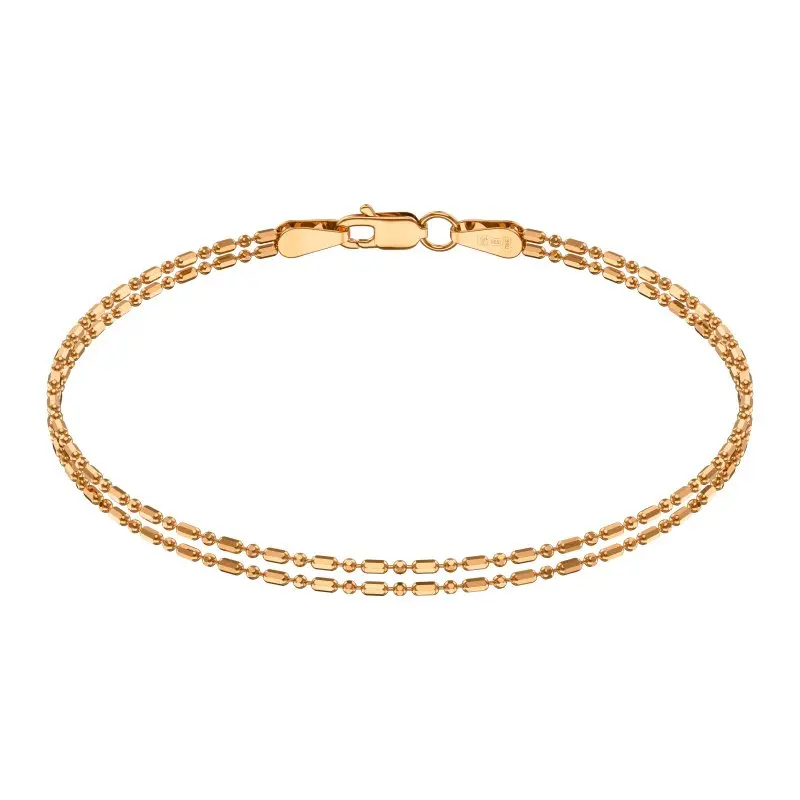 Браслет цепочный из красного золота