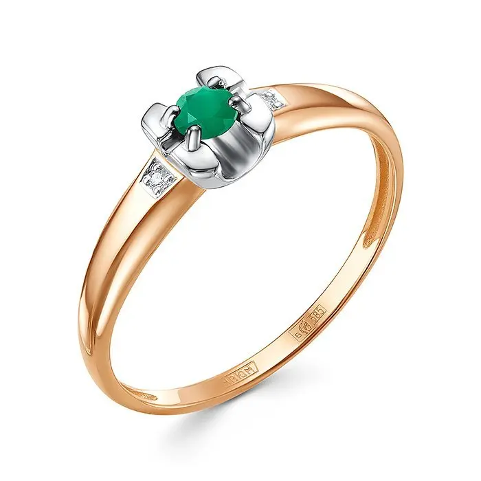 Кольцо декоративное из комбинированного золота