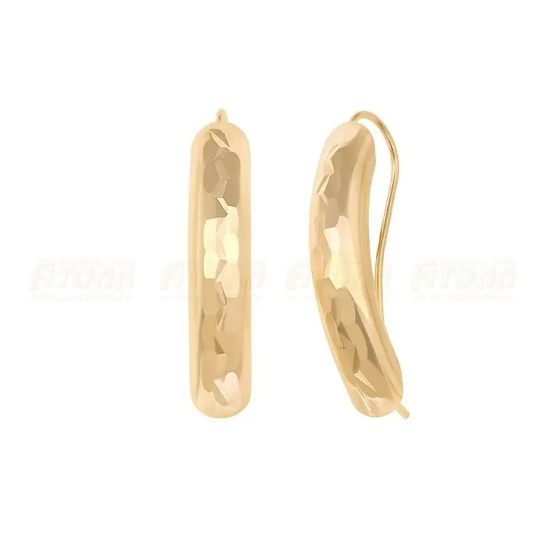 Серьги петельки из красного золота